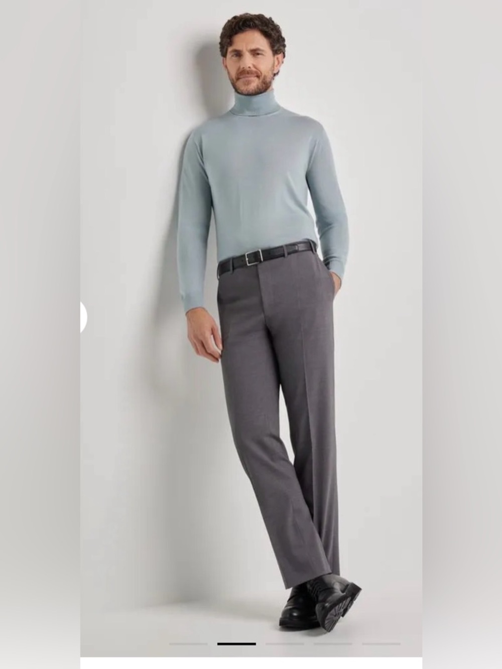 Canali Grey Pleatless Wool Pants Men’s Made in Italy , size 38